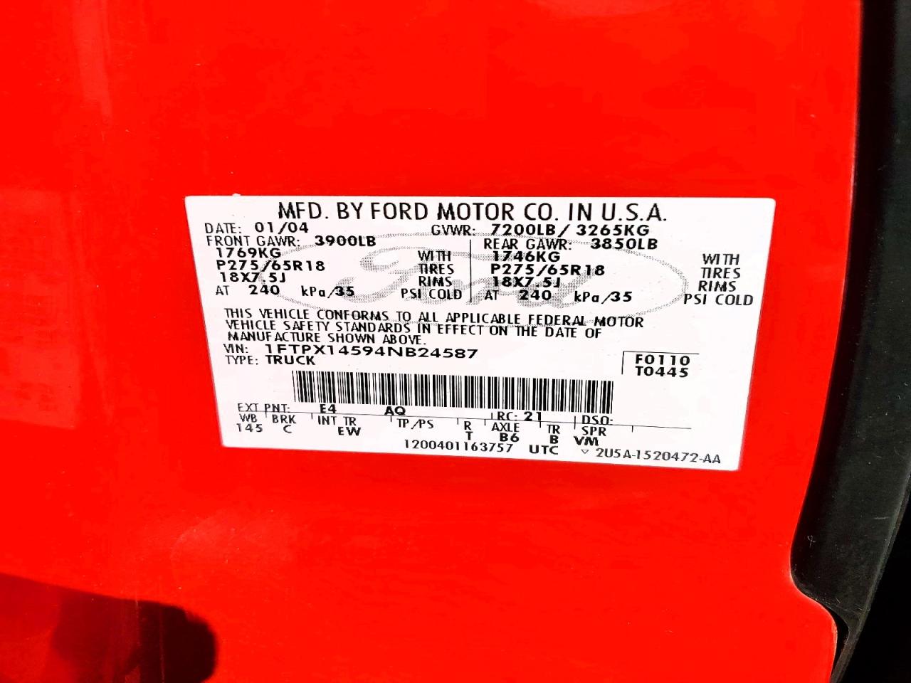 2004 FORD F150 photo 13