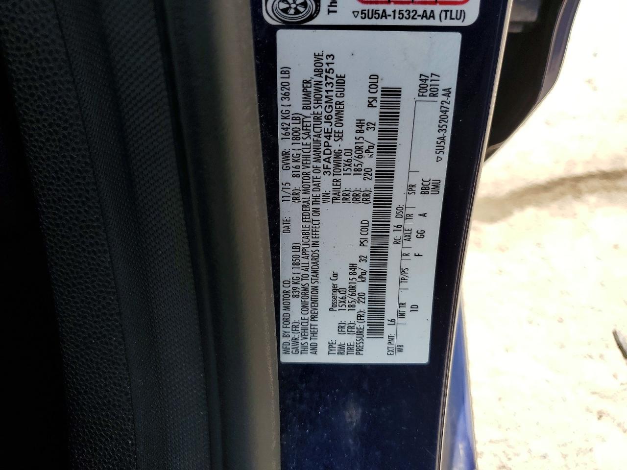 2016 FORD FIESTA SE photo 13