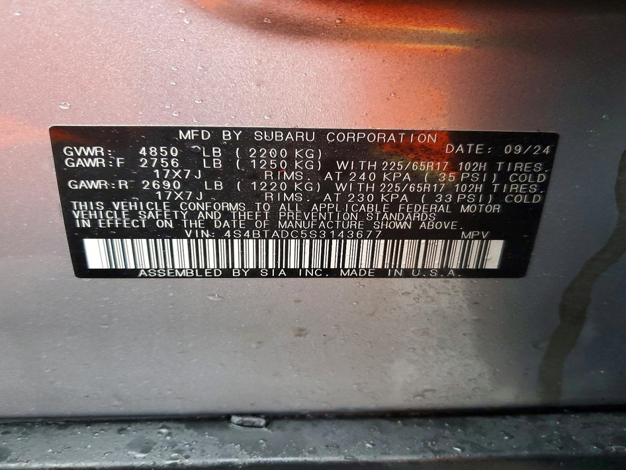 2025 SUBARU OUTBACK PREMIUM photo 25