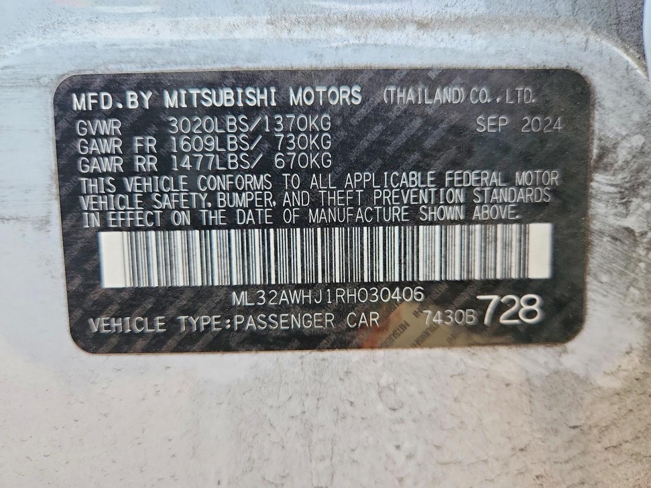 2024 MITSUBISHI MIRAGE SE photo 37