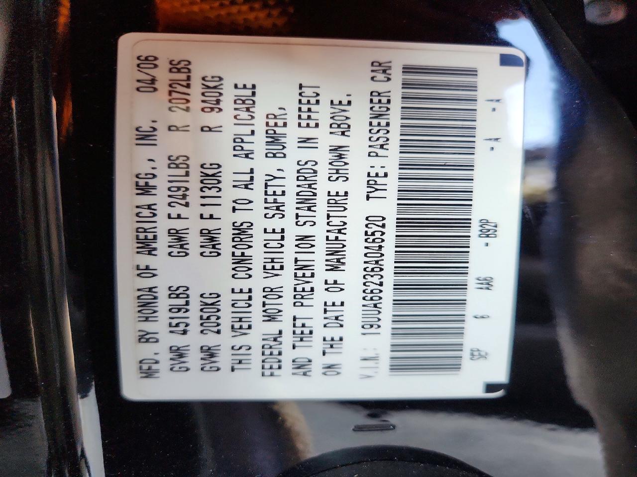 2006 ACURA 3.2TL photo 23