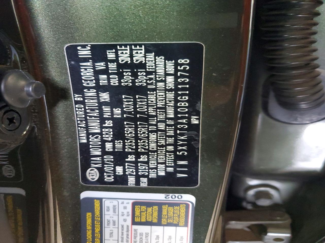2011 KIA SORENTO LX photo 25