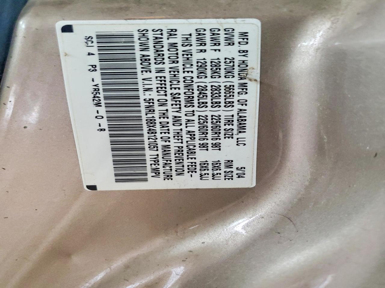 2004 HONDA ODYSSEY EX photo 13