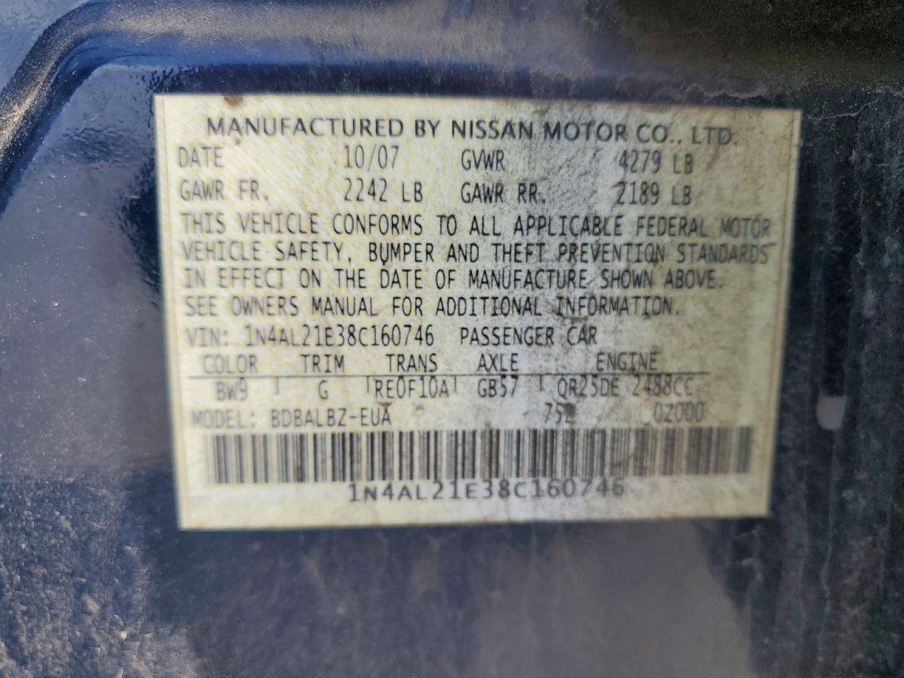 2008 NISSAN ALTIMA 2.5 photo 25