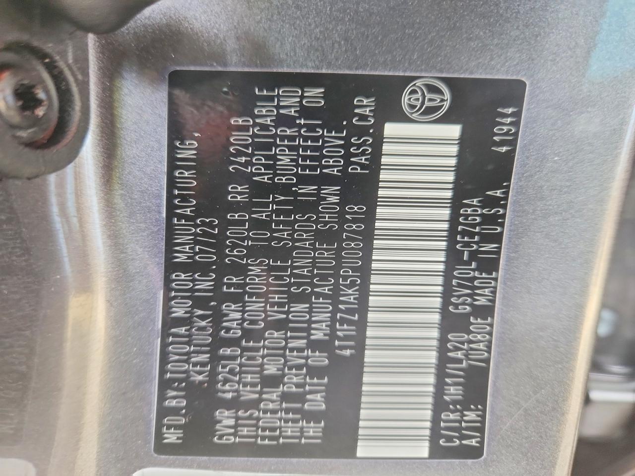2023 TOYOTA CAMRY XLE V6 photo 34