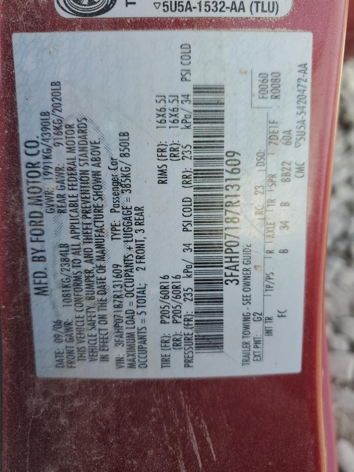 2007 FORD FUSION SE photo 23