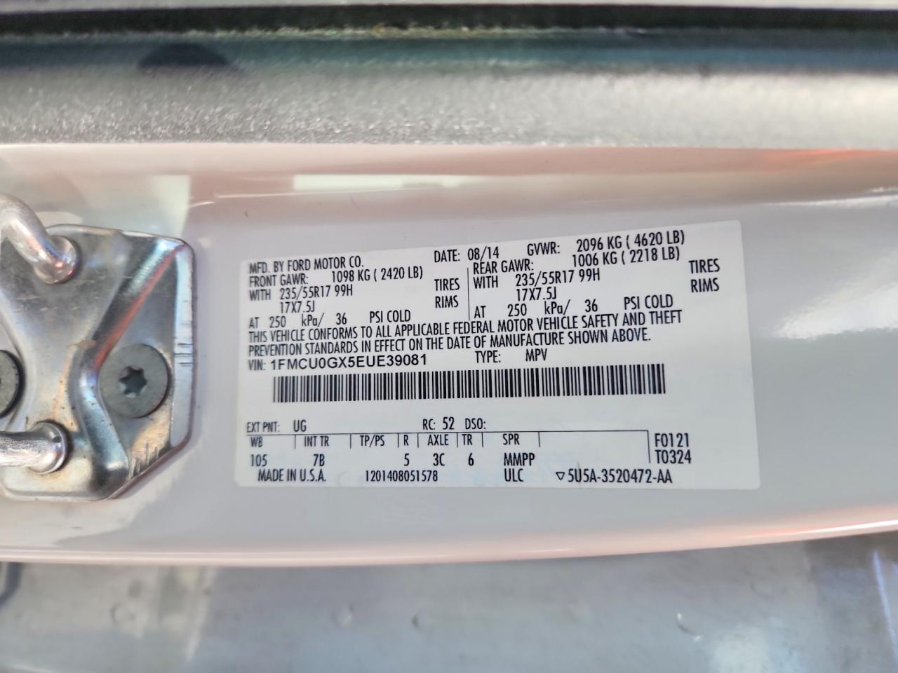 2014 FORD ESCAPE SE photo 37