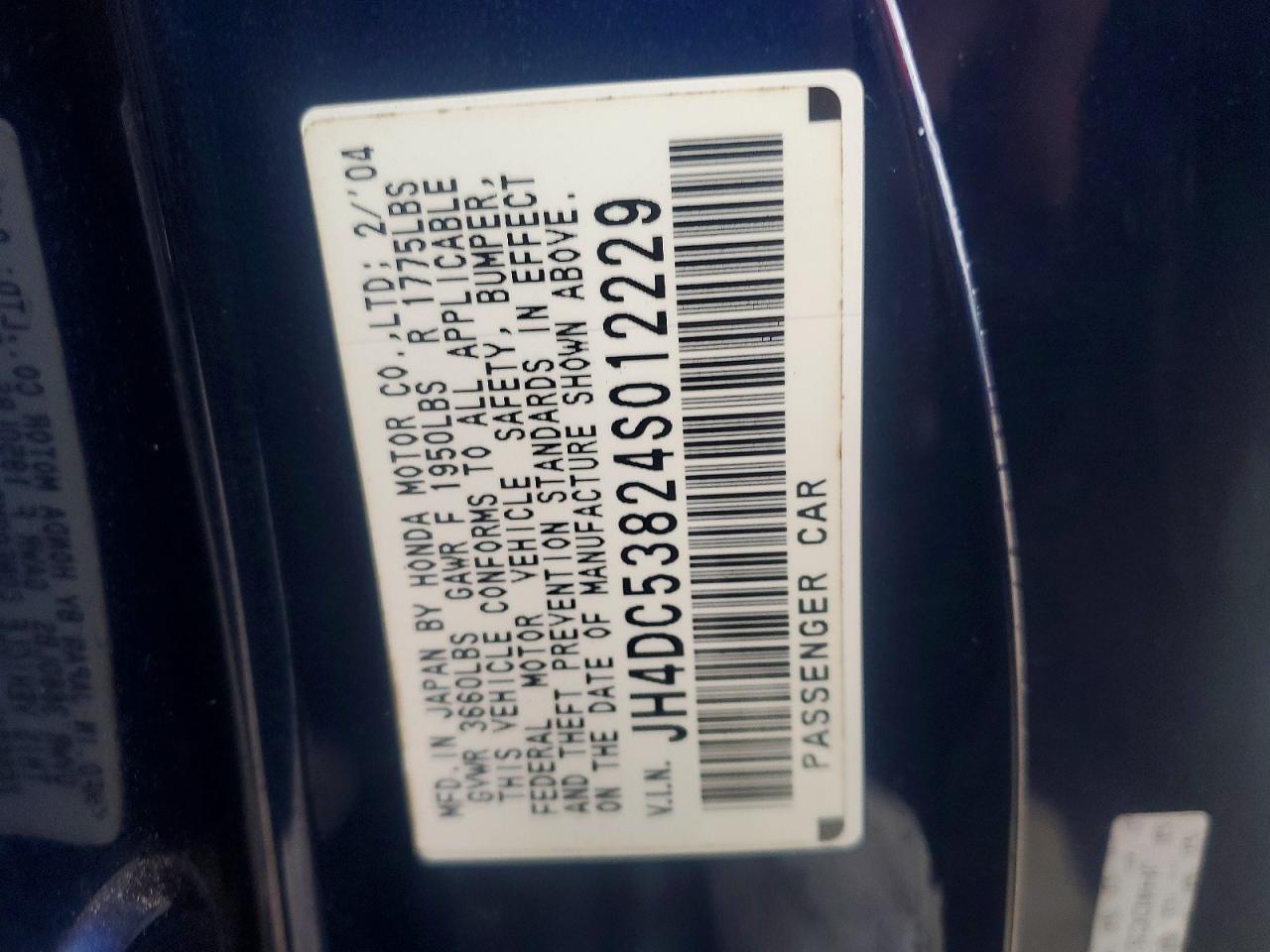 2004 ACURA RSX photo 12