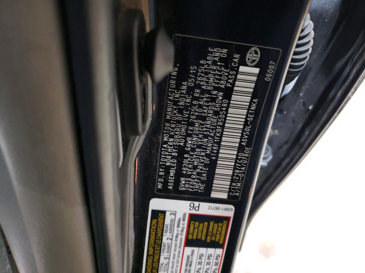 2015 TOYOTA CAMRY LE photo 23