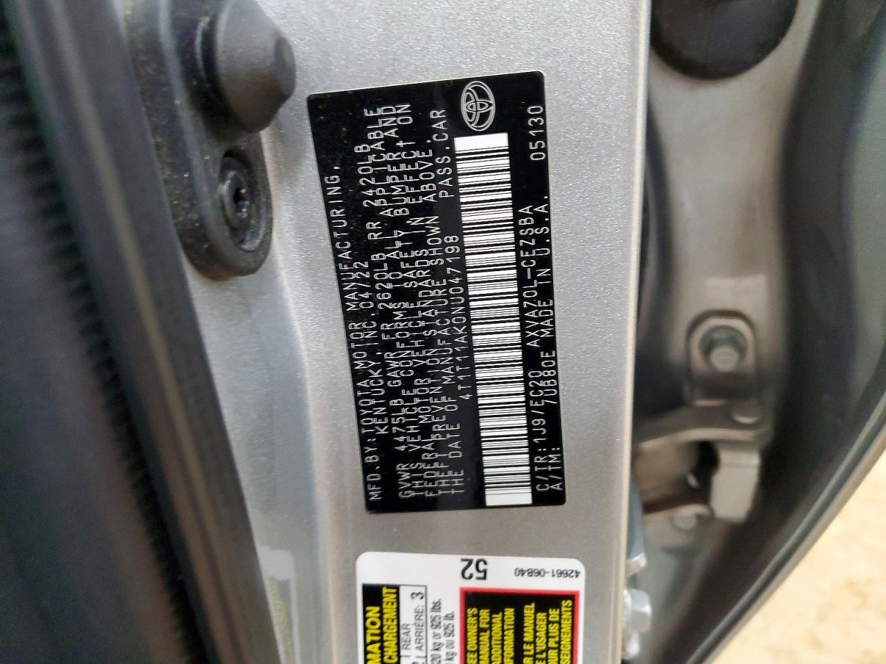 2022 TOYOTA CAMRY SE NIGHTSHADE photo 12