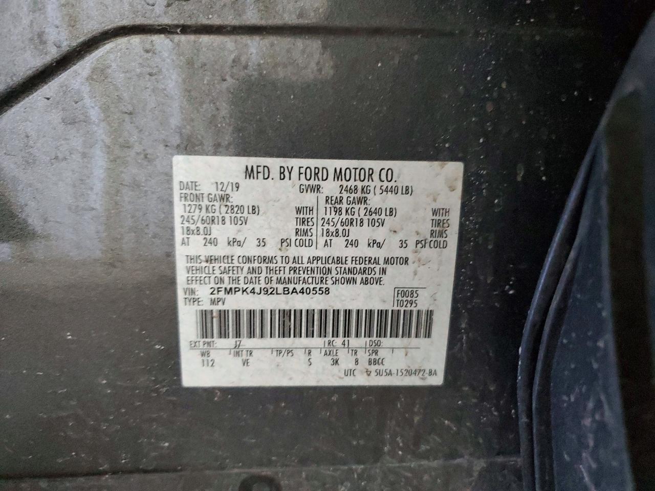 2020 FORD EDGE SEL photo 13