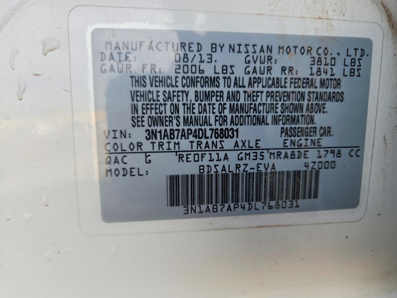 2013 NISSAN SENTRA S photo 25