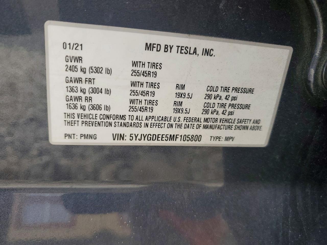 2021 TESLA MODEL Y photo 12