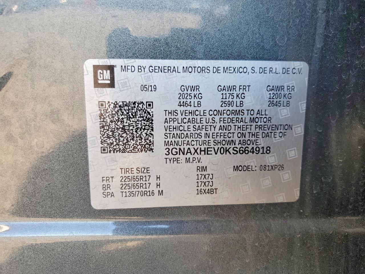 2019 CHEVROLET EQUINOX LS photo 14