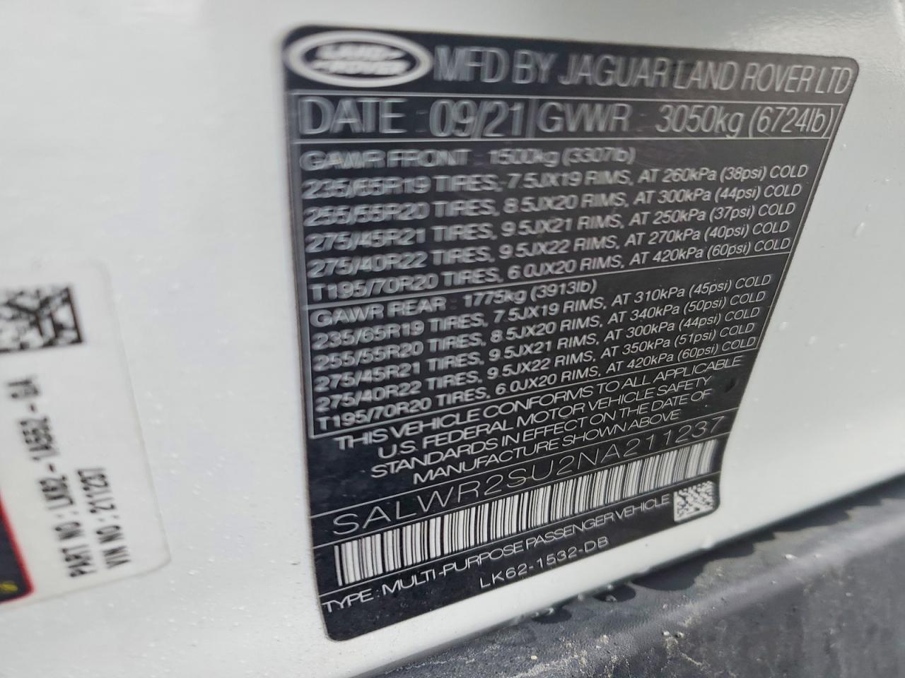 2022 LAND ROVER RANGE ROVER SPORT HSE SILVER EDITION photo 13