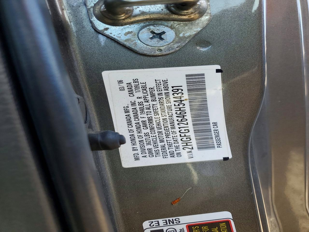 2006 HONDA CIVIC LX photo 13