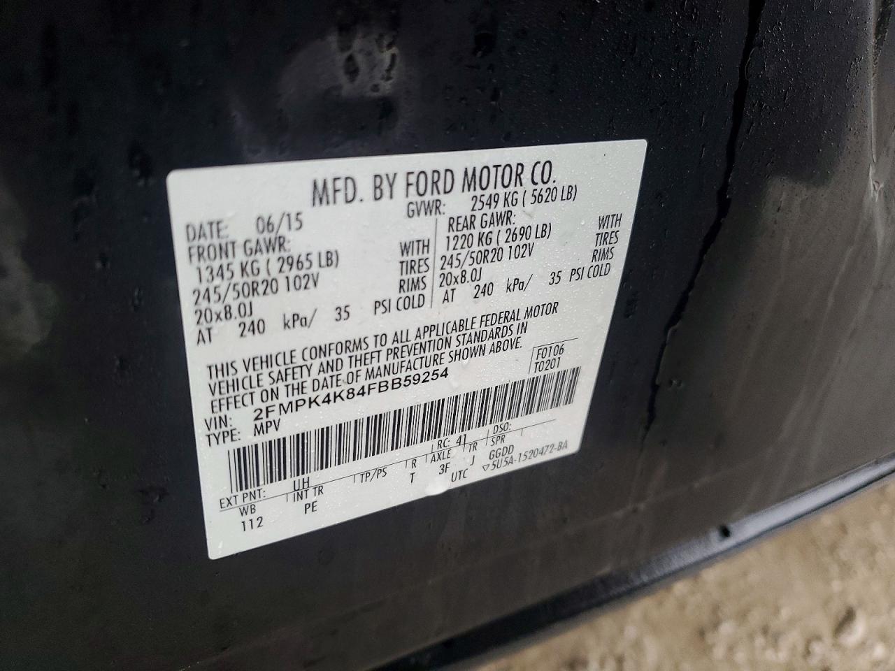 2015 FORD EDGE TITANIUM photo 25