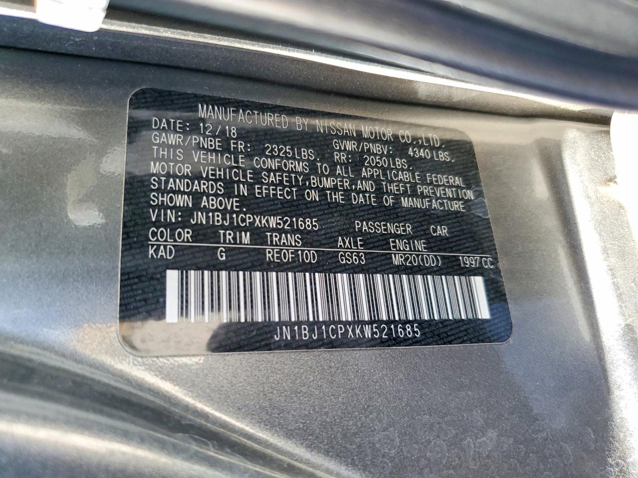 2019 NISSAN ROGUE SPORT SV photo 13