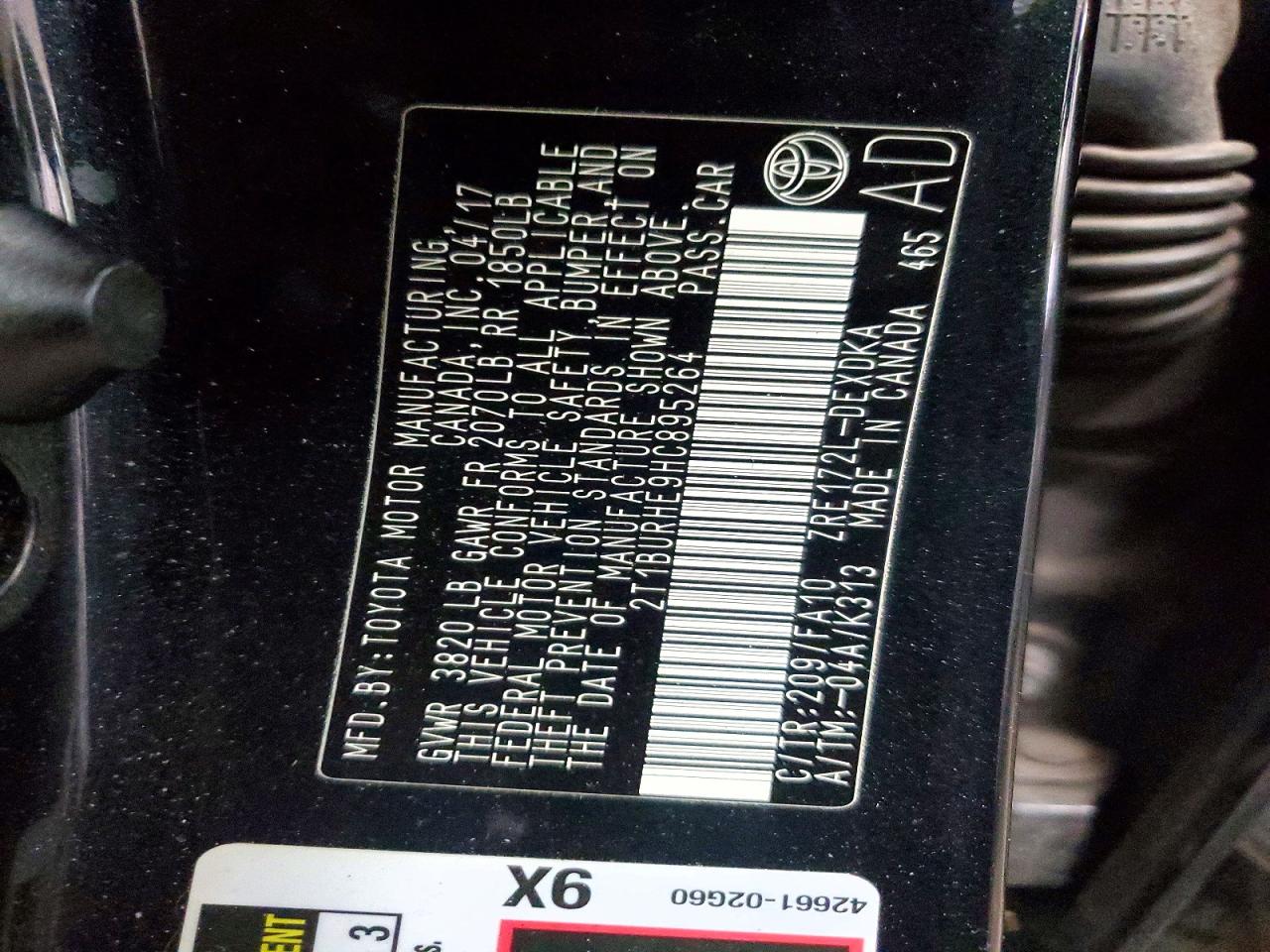 2017 TOYOTA COROLLA L photo 13