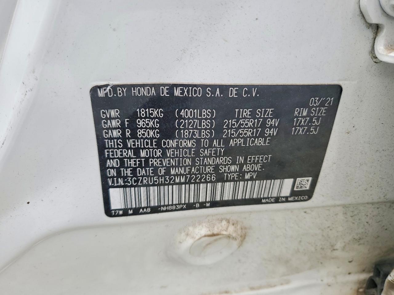2021 HONDA HR-V LX photo 23