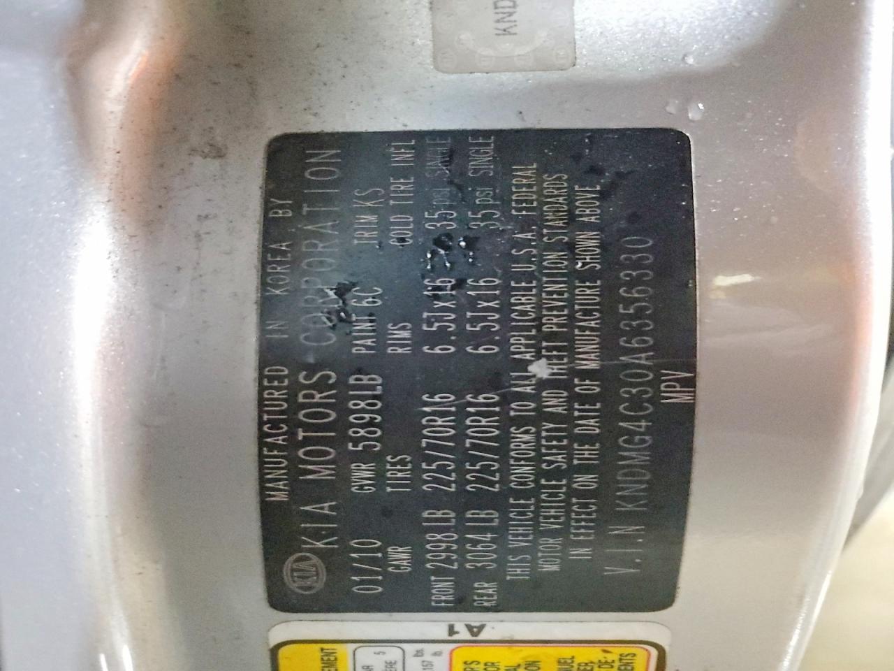 2010 KIA SEDONA BASE photo 13