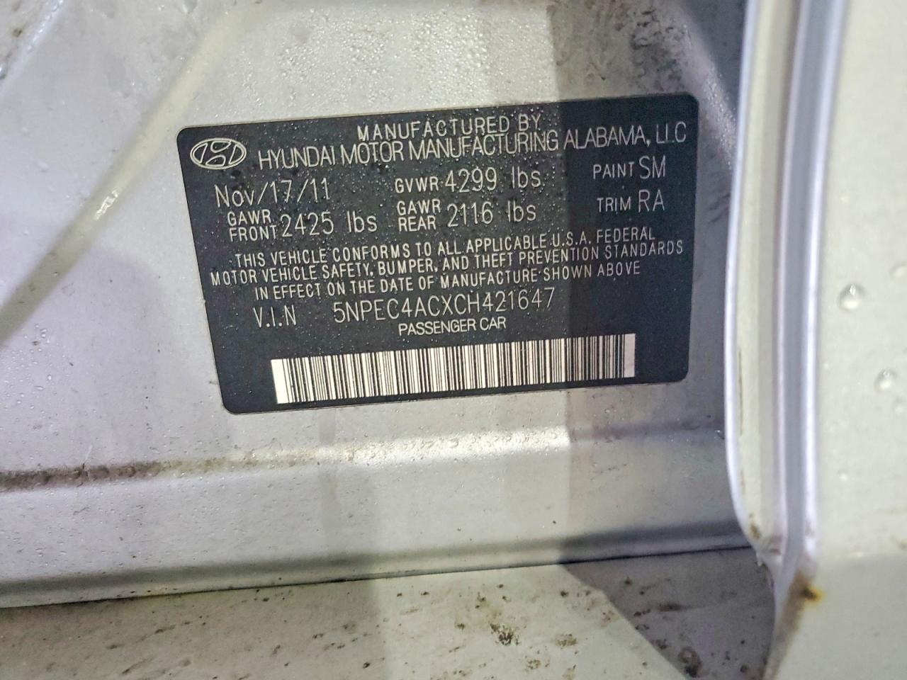 2012 HYUNDAI SONATA SE photo 12