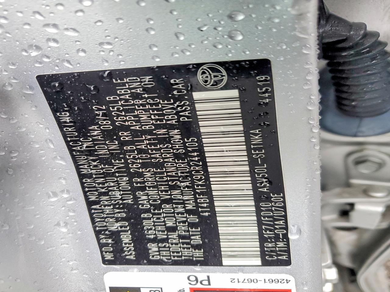 2012 TOYOTA CAMRY LE photo 12