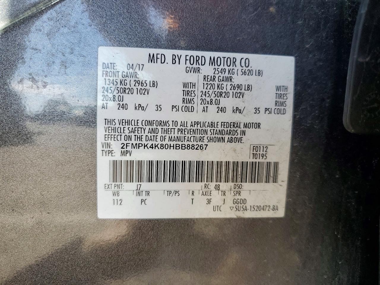 2017 FORD EDGE TITANIUM photo 27