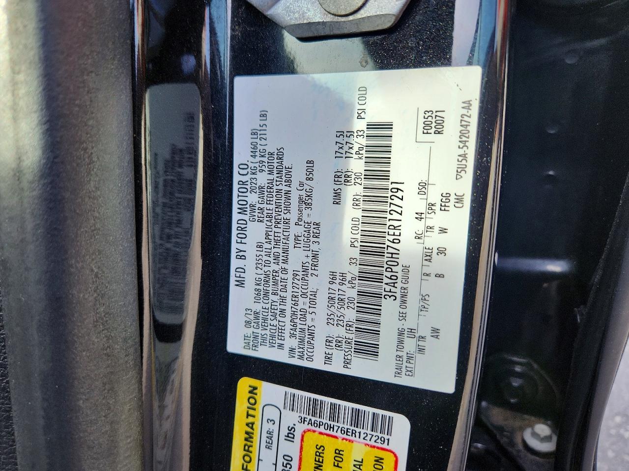 2014 FORD FUSION SE photo 23