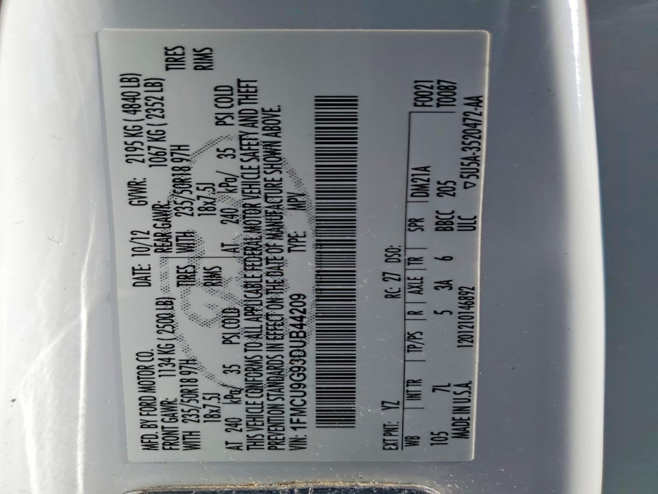 2013 FORD ESCAPE SE photo 25