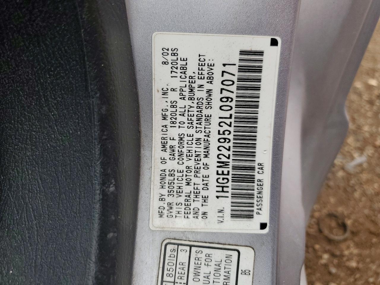 2002 HONDA CIVIC EX photo 12
