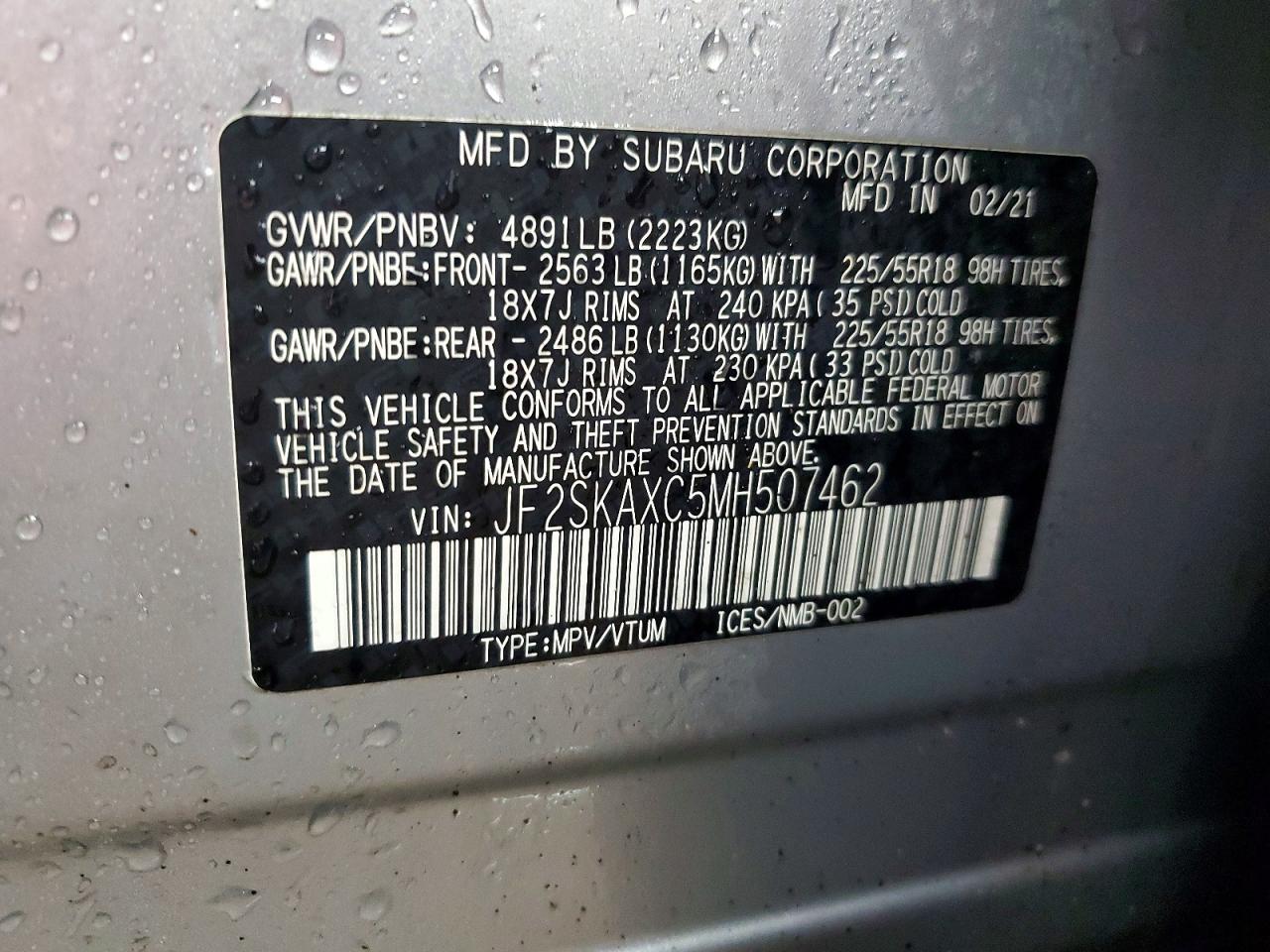 2021 SUBARU FORESTER TOURING photo 12