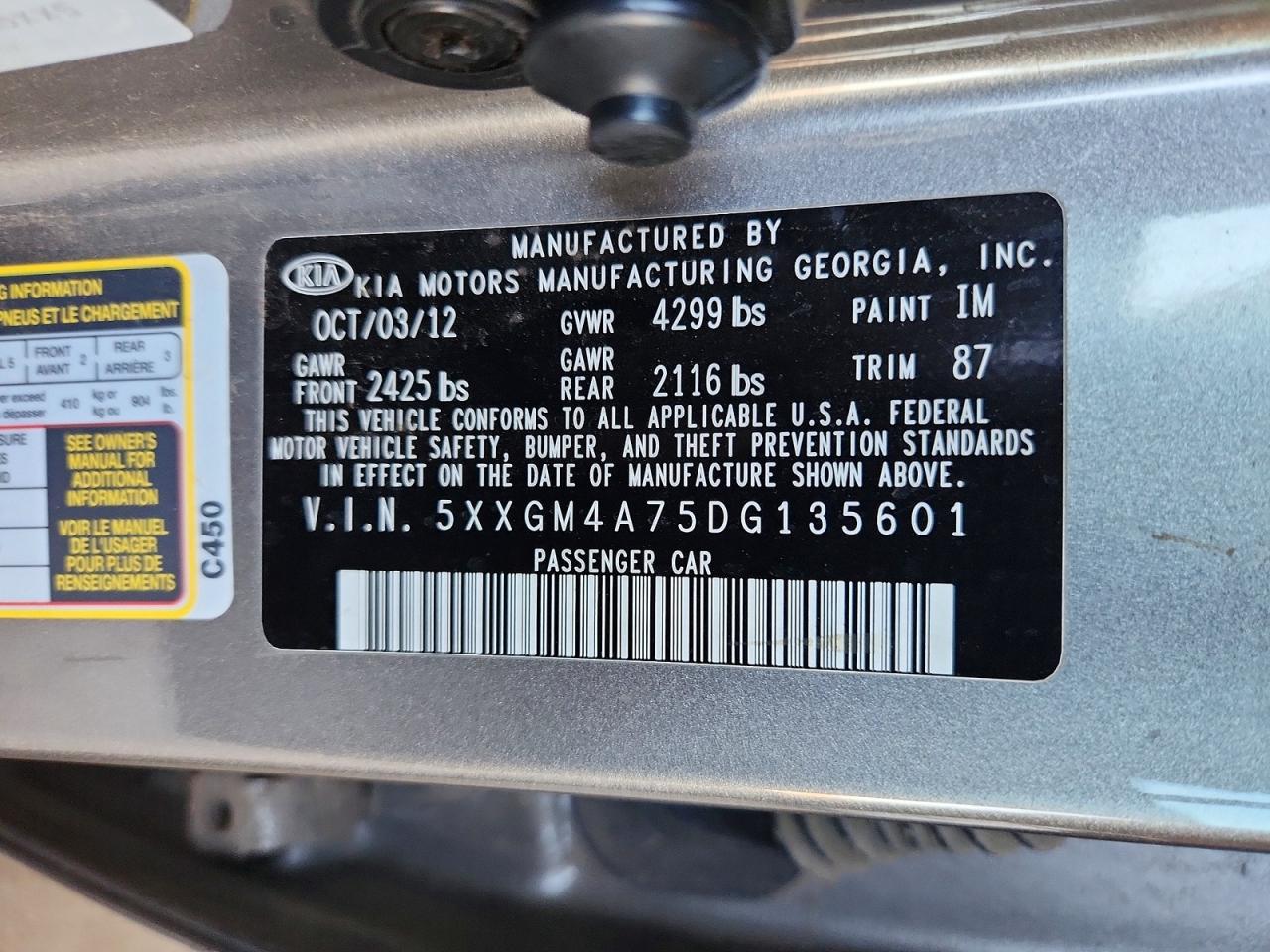 2013 KIA OPTIMA LX photo 23