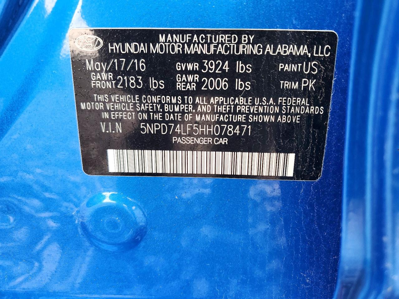 2017 HYUNDAI ELANTRA SE photo 34