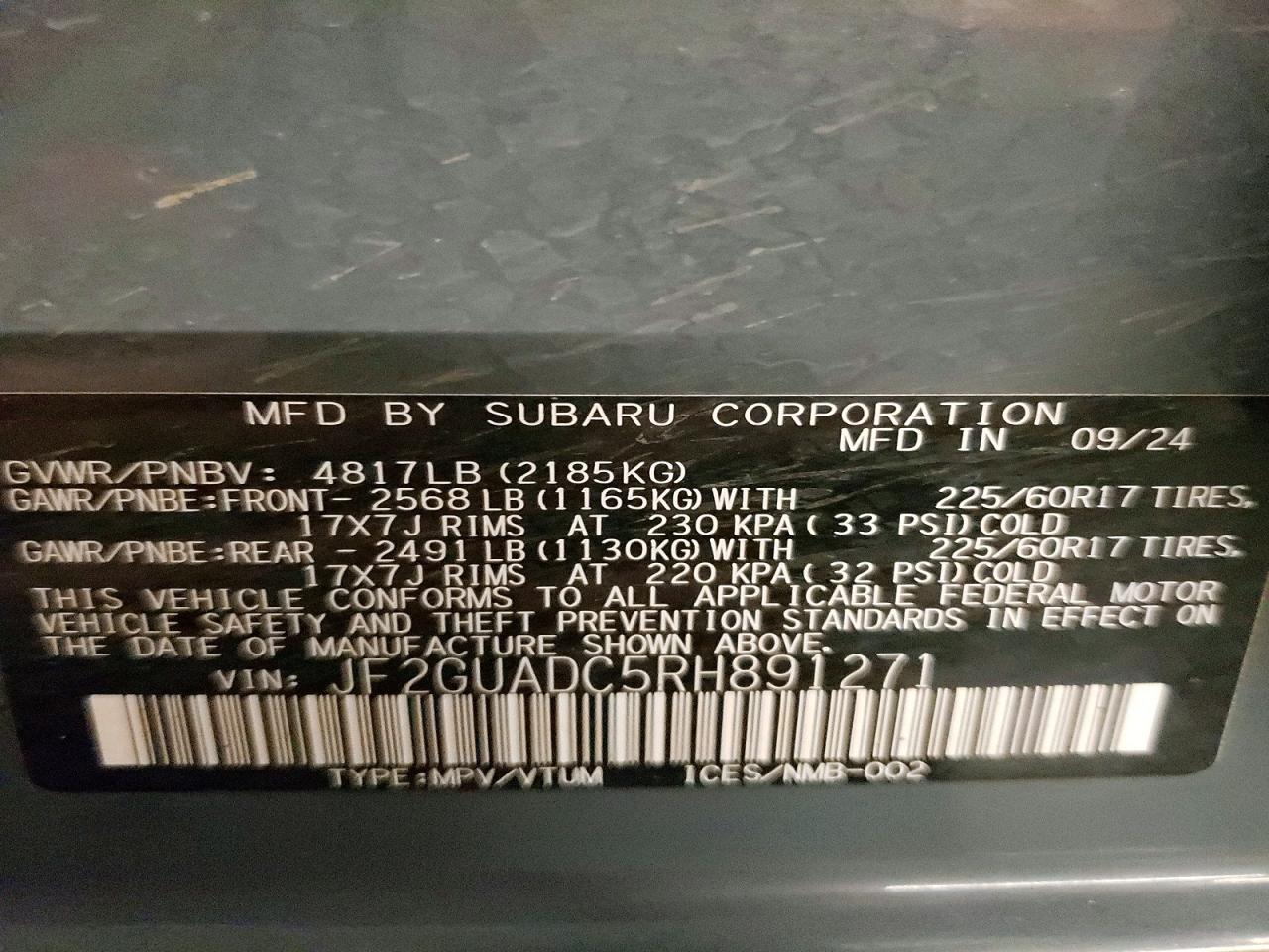 2024 SUBARU CROSSTREK PREMIUM photo 13
