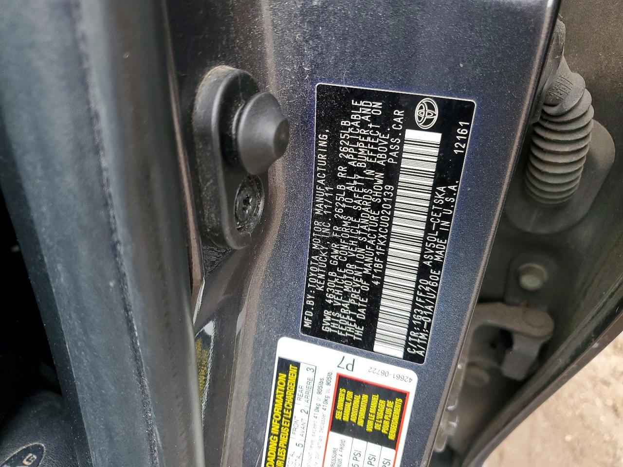 2012 TOYOTA CAMRY SE photo 23