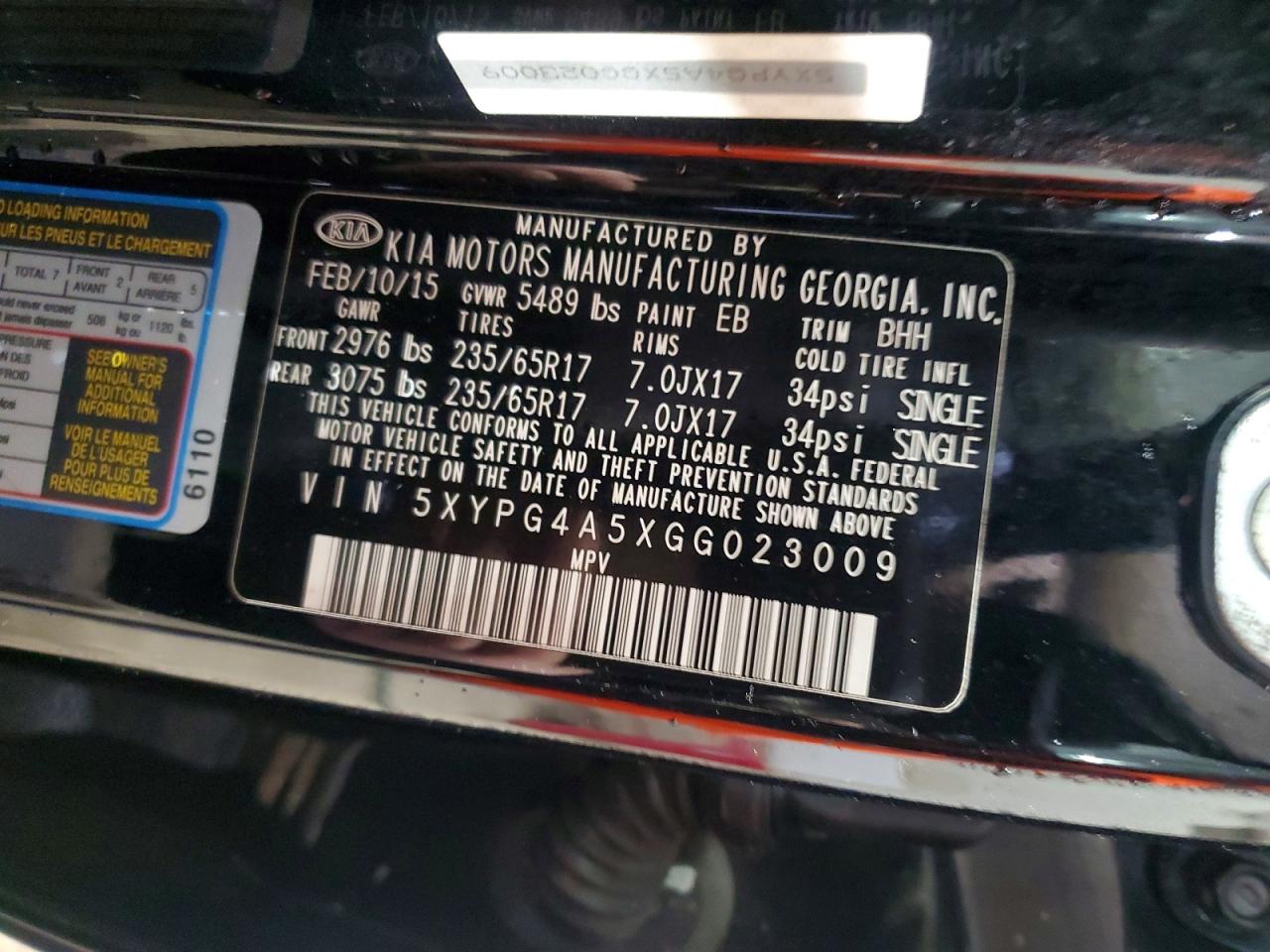 2016 KIA SORENTO LX V6 photo 27