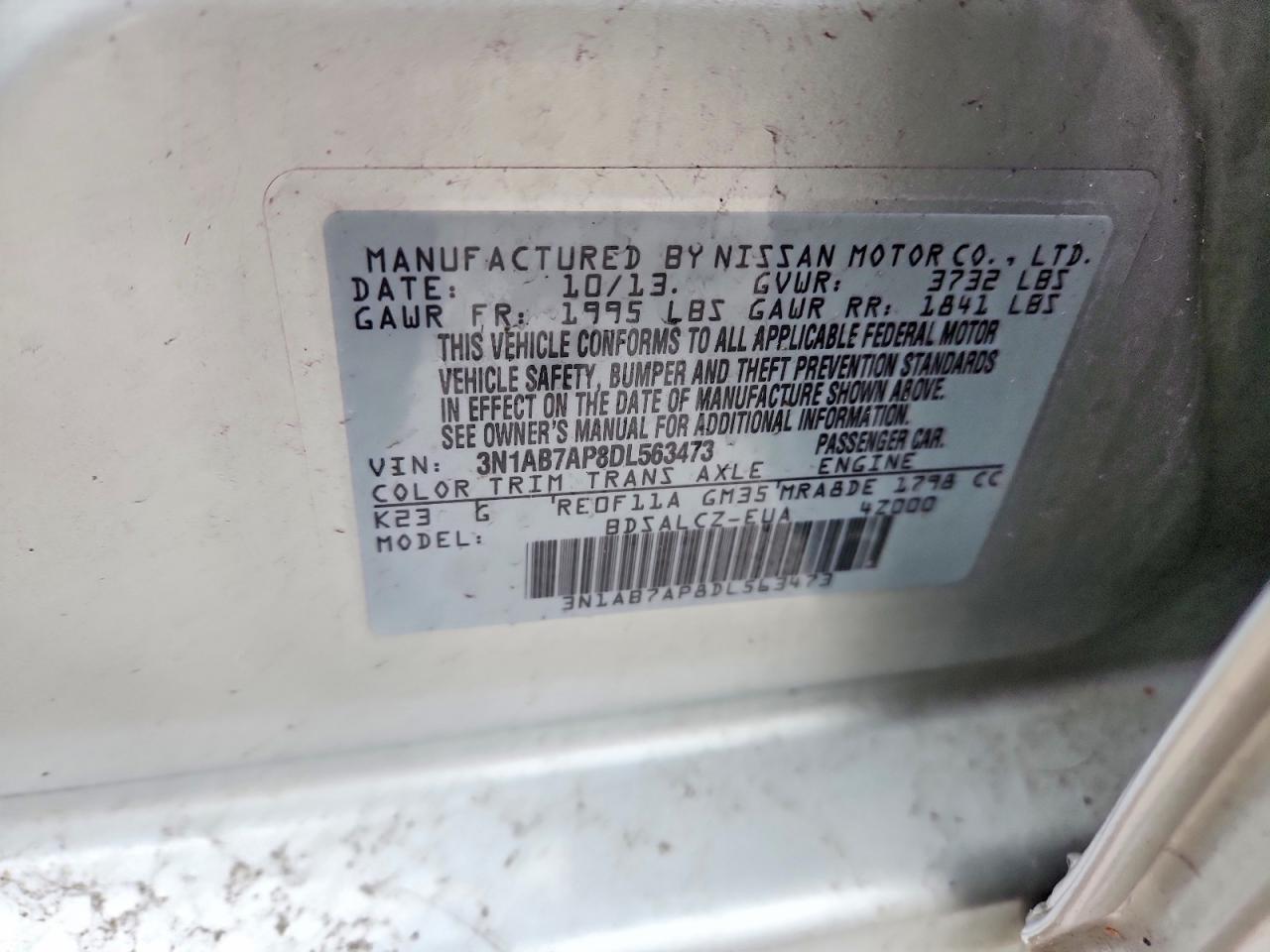 2013 NISSAN SENTRA S photo 12