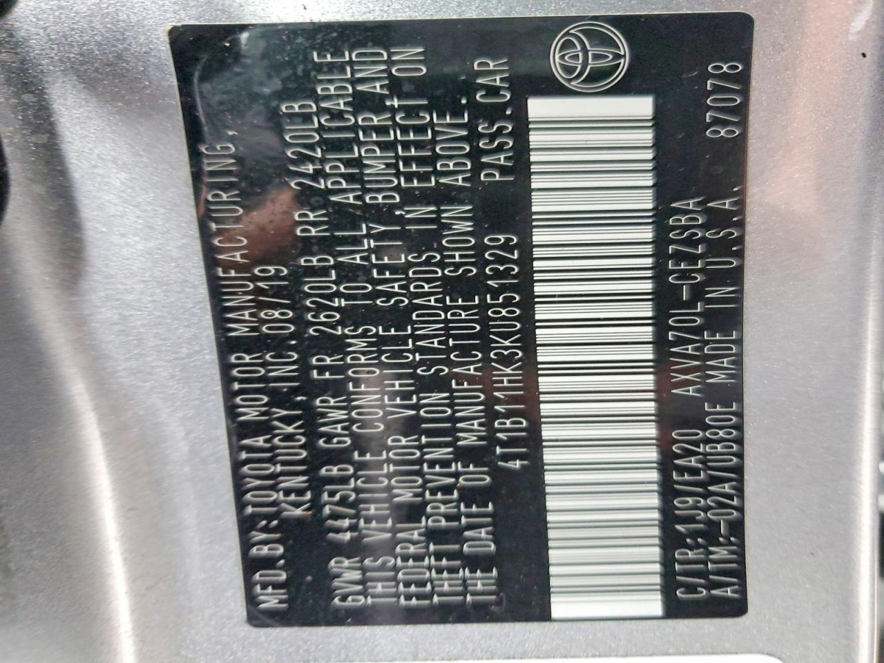 2019 TOYOTA CAMRY SE photo 23