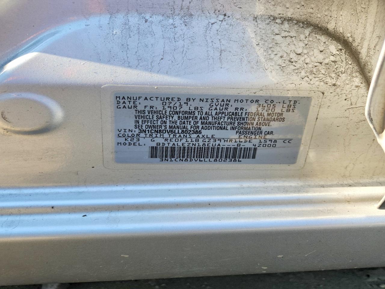 2020 NISSAN VERSA S photo 37