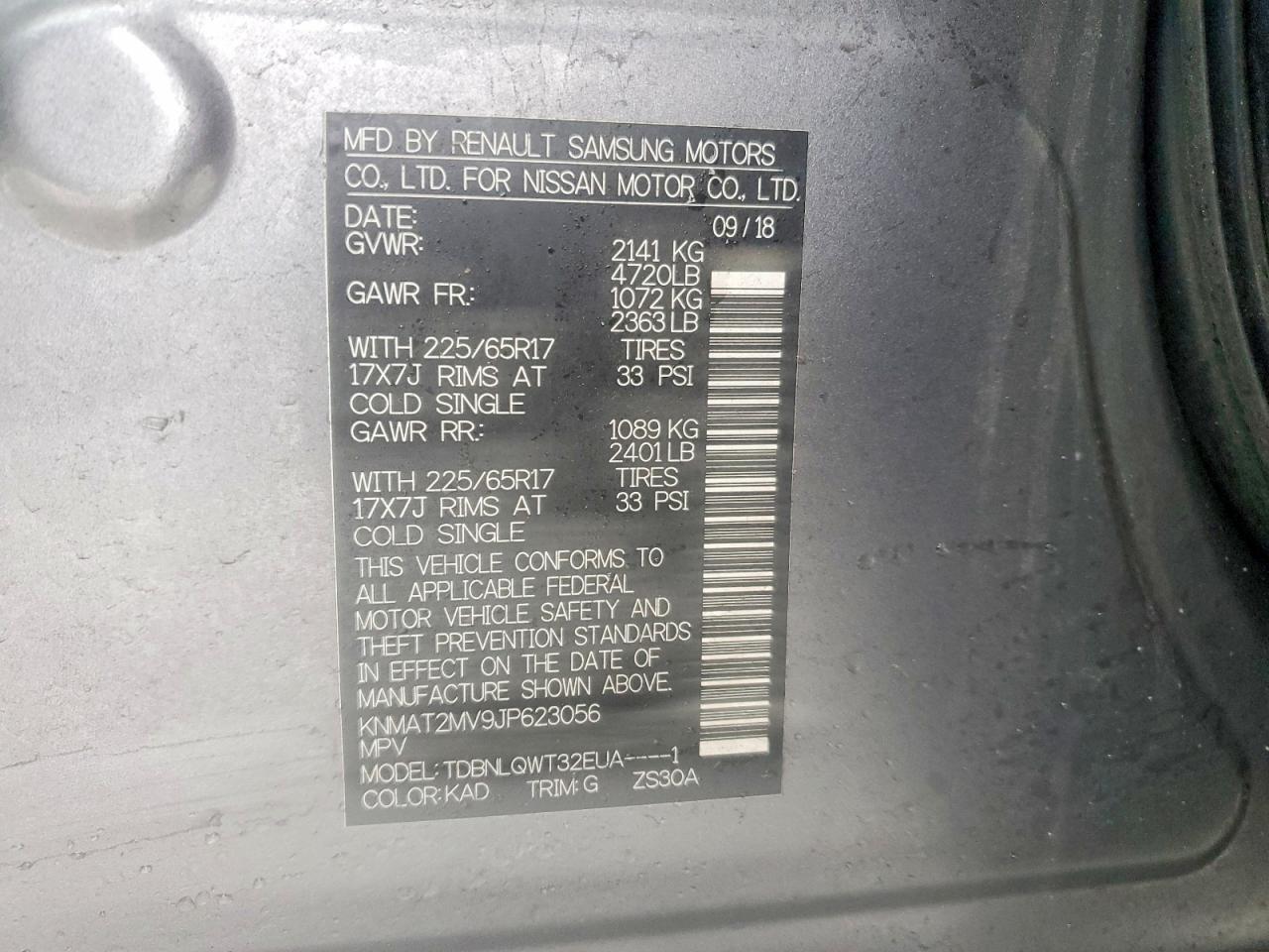 2018 NISSAN ROGUE SV photo 23