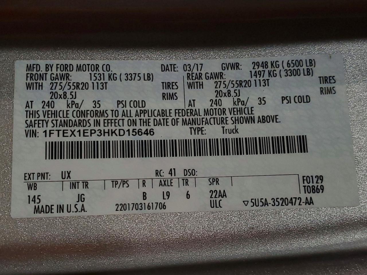 2017 FORD F150 SUPER CAB photo 23