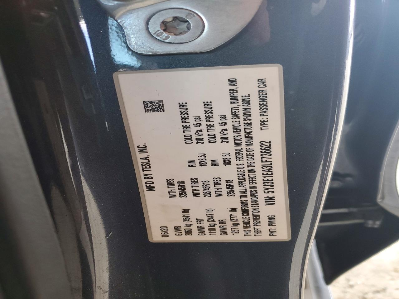 2020 TESLA MODEL 3 photo 12