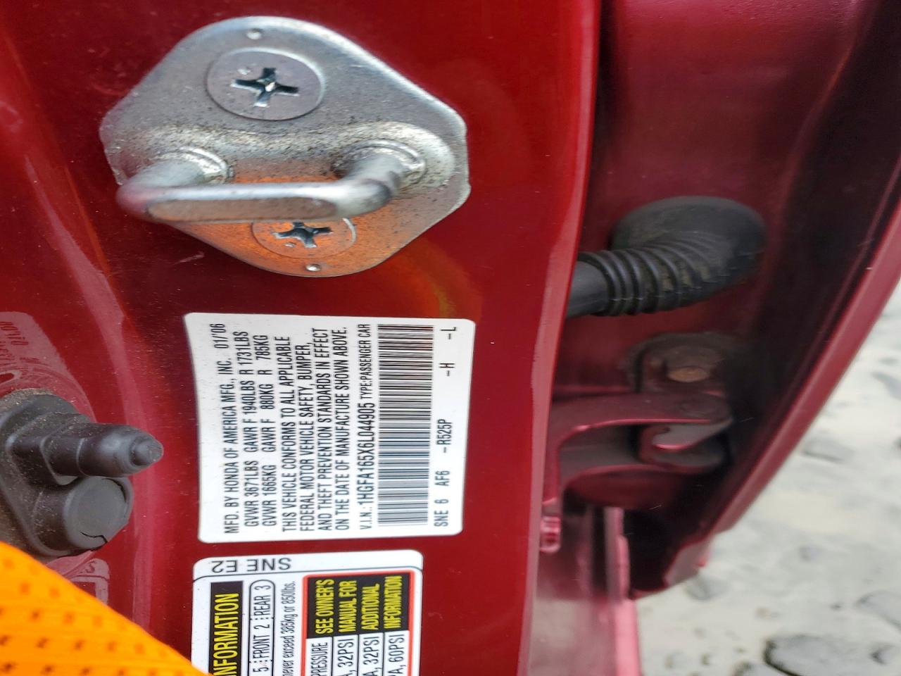 2006 HONDA CIVIC LX photo 12