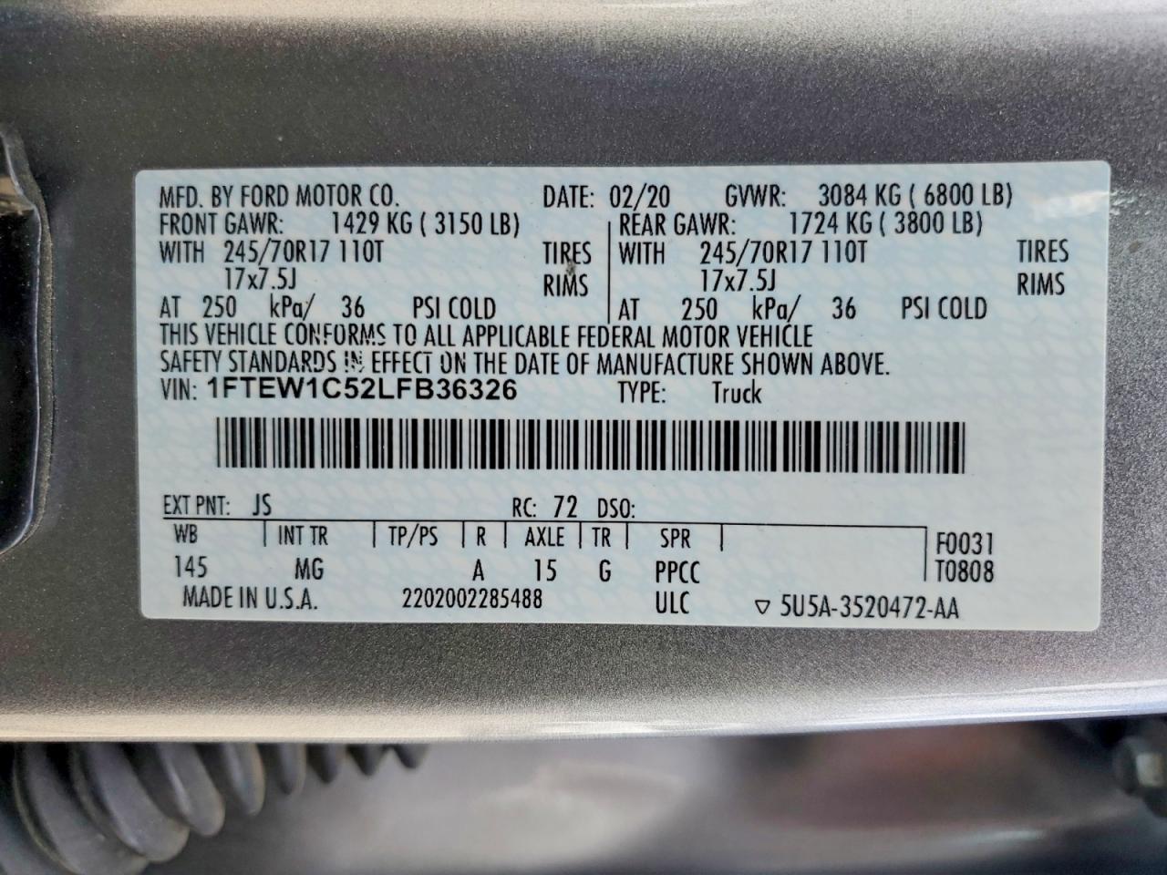 2020 FORD F150 SUPERCREW photo 37