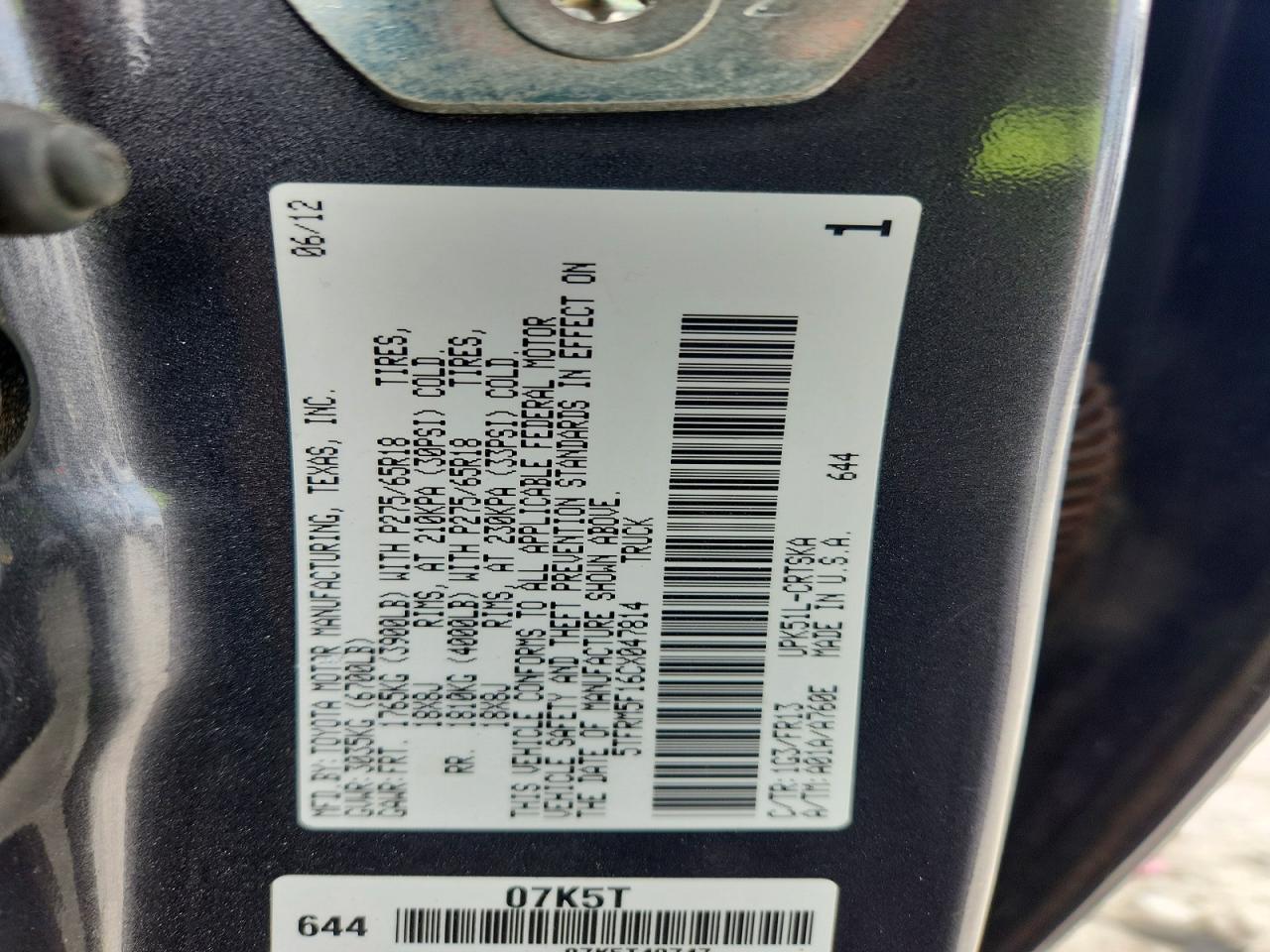 2012 TOYOTA TUNDRA GRADE photo 23