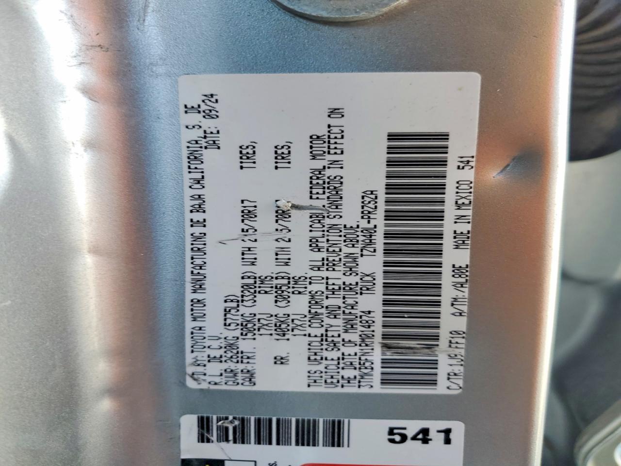 2024 TOYOTA TACOMA SR5 photo 23