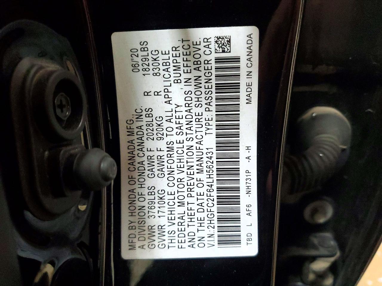 2020 HONDA CIVIC LX photo 12