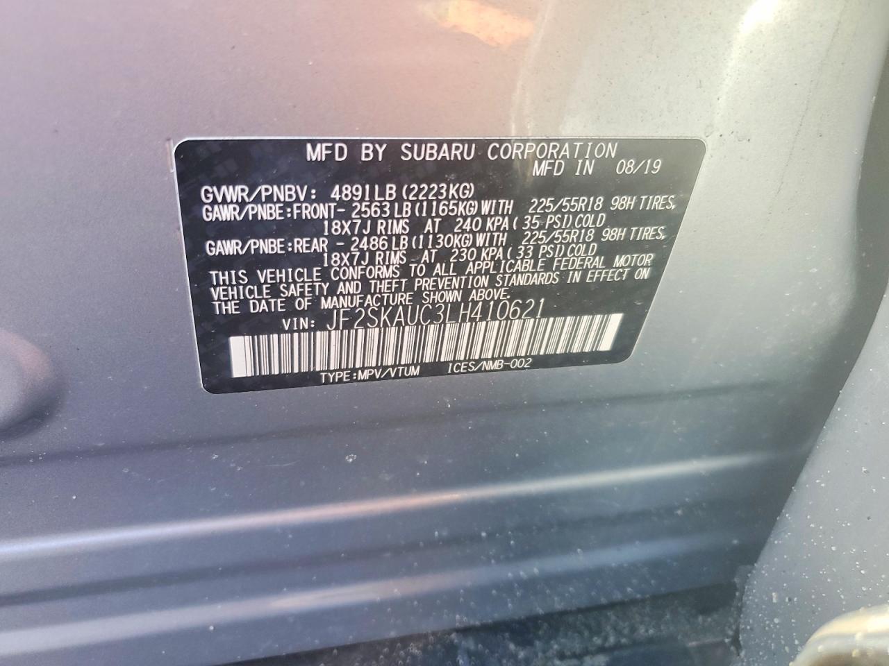 2020 SUBARU FORESTER LIMITED photo 13