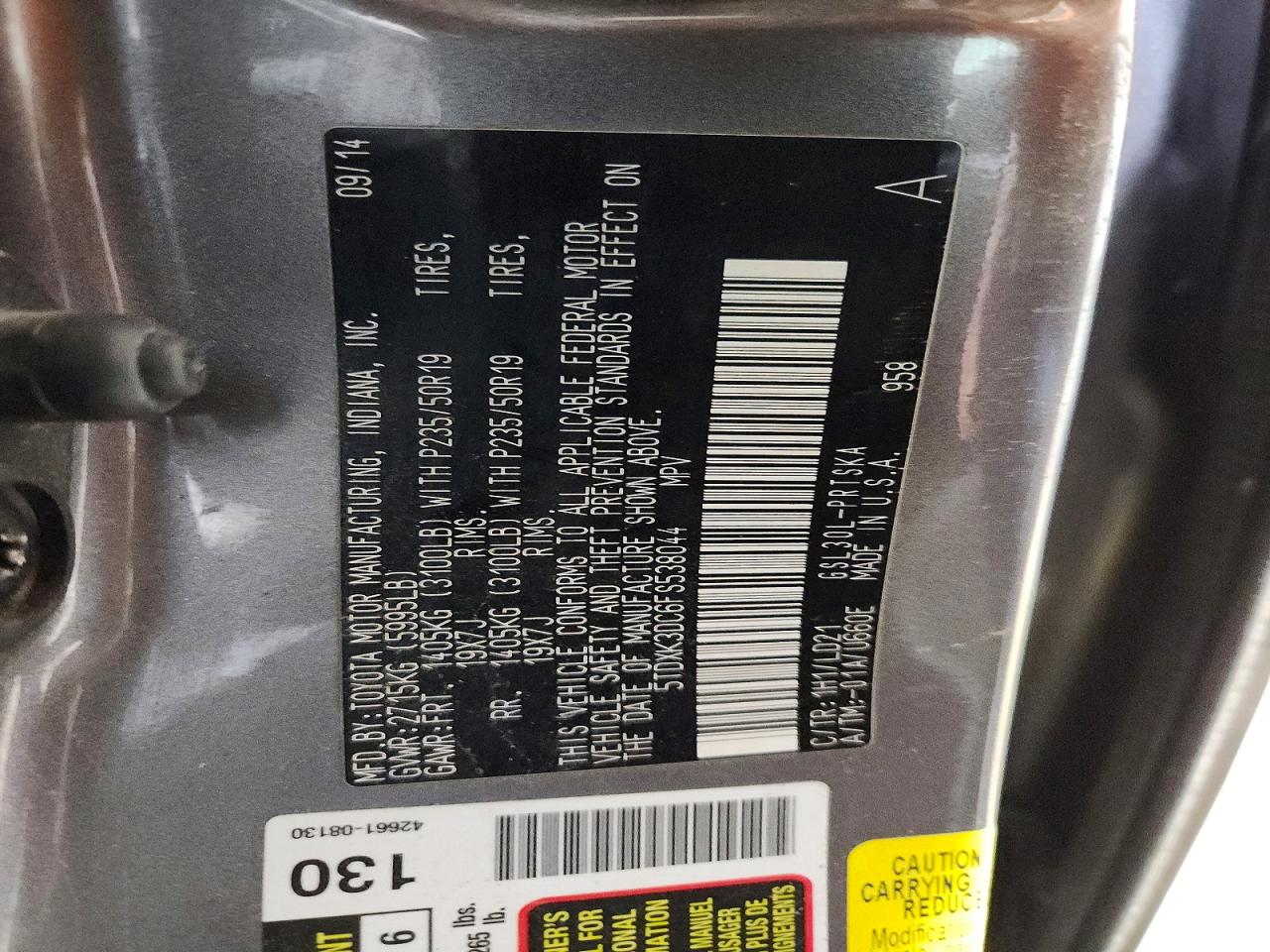2015 TOYOTA SIENNA SE PREMIUM 8-PASSENGER photo 25